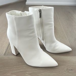 White Ankle Boots - JustFab size 7